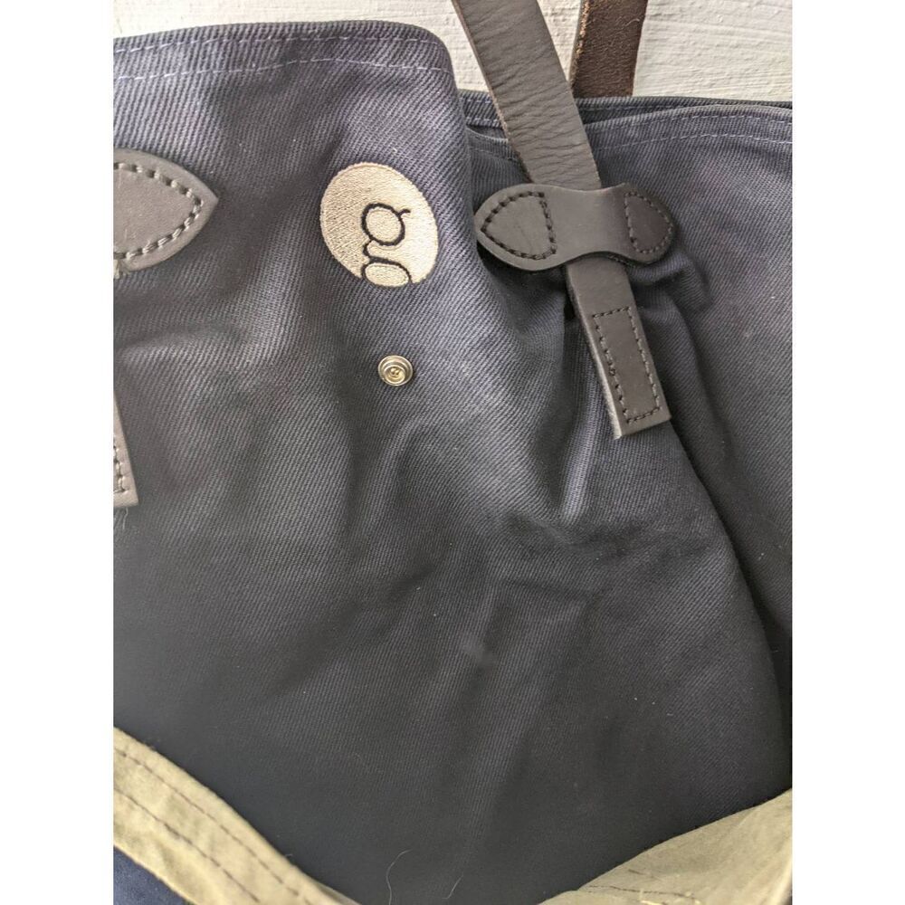 Filson Vintage Two Tone Tote Bag Canvas Green Navy w Pockets **Distressed Stains - Picture 4 of 16